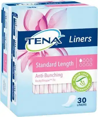 Coles Tena Liners 30 Pack offer