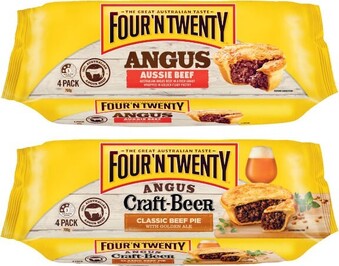 Coles Four u2018N Twenty Angus or Craft Beer Beef Pies 700g-760g offer