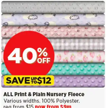 Spotlight ALL Print & Plain Nursery Fleece offer