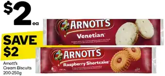 Woolworths Arnott's Cream Biscuits 200-250g offer