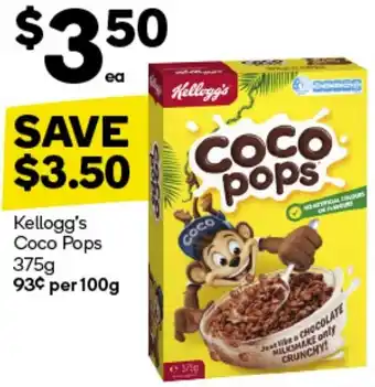 Woolworths Kellogg's Coco Pops 375g offer