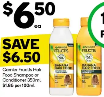 Woolworths Garnier Fructis Hair Food Shampoo or Conditioner 350ml offer