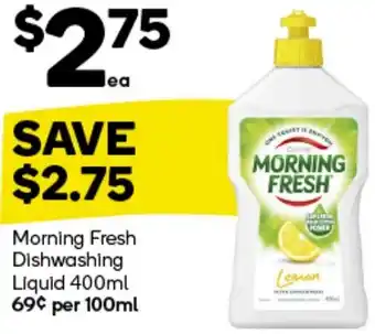 Woolworths Morning Fresh Dishwashing Liquid 400ml offer