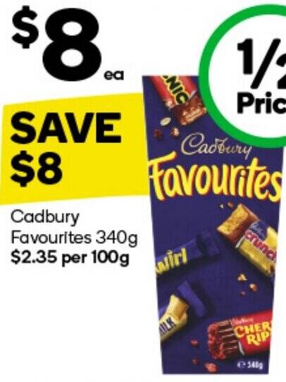 Cadbury Favourites 340g offer at Woolworths