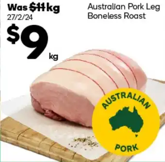 Woolworths Australian Pork Leg Boneless Roast offer