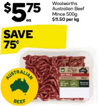 Woolworths Woolworths Australian Beef Mince 500g offer