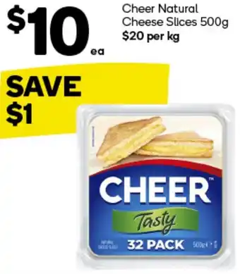 Woolworths Cheer Natural Cheese Slices 500g offer