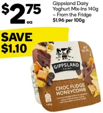 Woolworths Gippsland Dairy Yoghurt Mix-Ins 140g offer