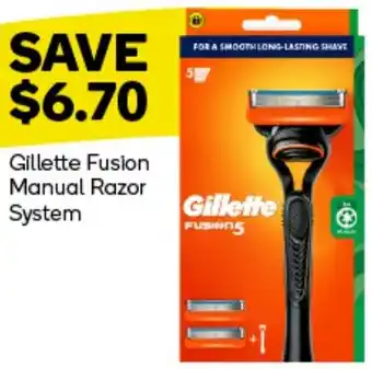 Woolworths Gillette Fusion Manual Razor System offer