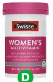 Woolworths Swisse Ultivite Women's Multivitamin Tablets Pk 100 offer