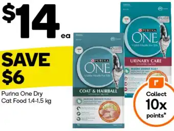 Woolworths Purina One Dry Cat Food 1.4-1.5 kg offer