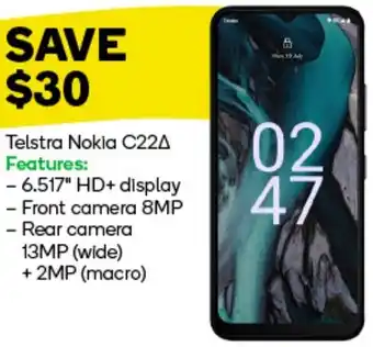 Woolworths Telstra Nokia C22 offer