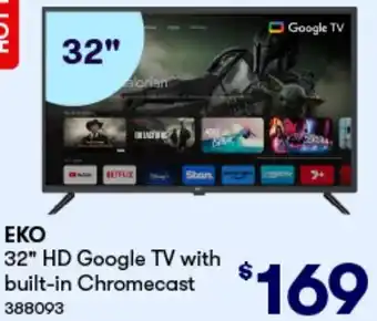 Woolworths EKO 32" HD Google TV with built-in Chromecast offer