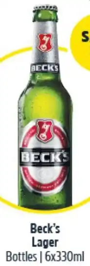 Woolworths Beck's Lager Bottles 6x330ml offer