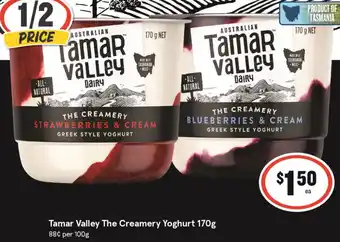 IGA Tamar Valley The Creamery Yoghurt 170g offer