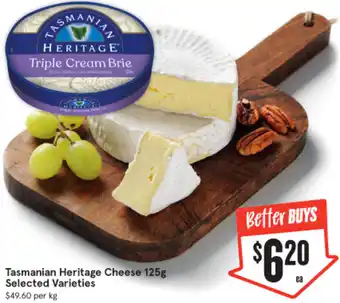 IGA Tasmanian Heritage Cheese 125g offer