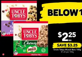 Drakes Uncle Tobys Muesli Bars 185g offer