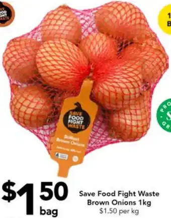 Drakes Save Food Fight Waste Brown Onions 1kg offer