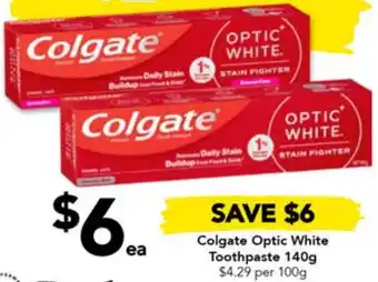 Drakes Colgate Optic White Toothpaste 140g offer
