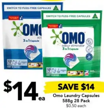 Drakes Omo Laundry Capsules 588g 28 Pack offer