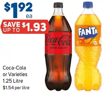 Foodland Coca-Cola or Varieties 1.25 Litre offer