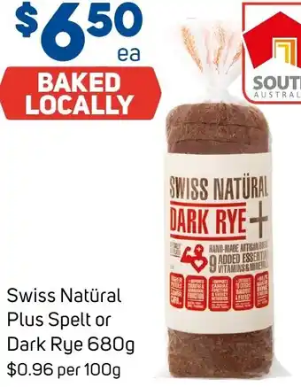 Foodland Swiss Natural Plus Spelt or Dark Rye 680g offer