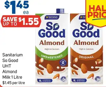 Foodland Sanitarium So Good UHT Almond Milk 1 Litre offer