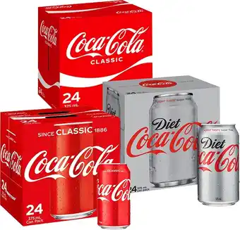 BIG W Coca Cola 24-Pack Cans Varieties 375ml offer