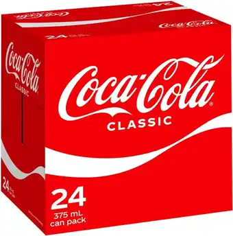 BIG W Coca Cola 24-Pack No Sugar Cans 375ml offer