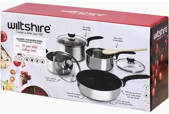 BIG W Wiltshire Classic Stainless Steel 4-Piece Cookware Set offer