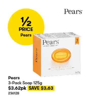 BIG W Pears 3-Pack Soap 125g offer