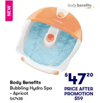 BIG W Body Benefits Bubbling Hydro Spa - Apricot offer