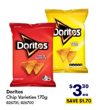 BIG W Doritos Chip Varieties 170g offer