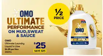 BIG W OMO Ultimate Laundry Liquid 4-Litre offer