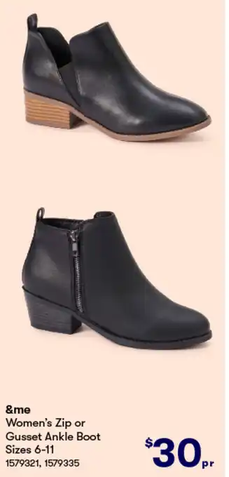 BIG W Women's Zip or Gusset Ankle Boot offer