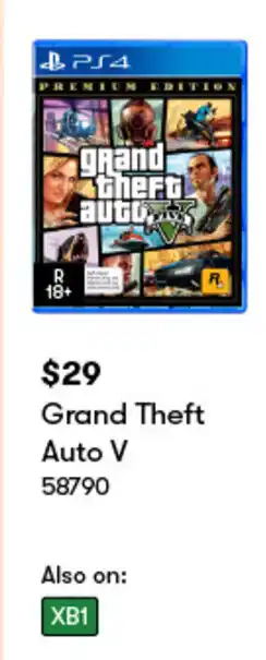 BIG W Grand Theft Auto V offer