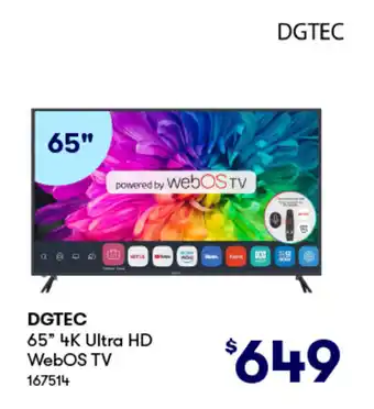 BIG W 65" 4K Ultra HD WebOS TV offer