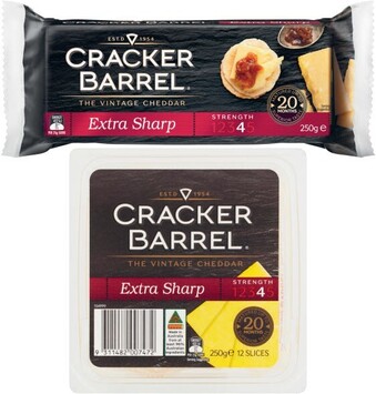 Coles Cracker Barrel Cheese Block or Slices 250g offer
