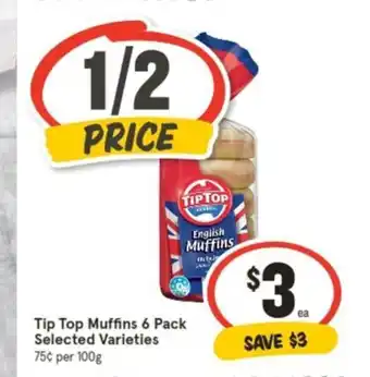 IGA Tip Top Muffins 6 Pack offer