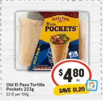 IGA Old El Paso Tortilla Pockets 223g offer