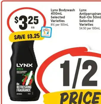 IGA Lynx Bodywash 400mL offer