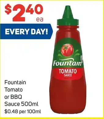 Foodland Fountain Tomato or BBQ Sauce 500mL offer