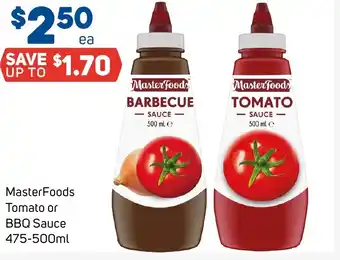 Foodland MasterFoods Tomato or BBQ Sauce 475-500mL offer