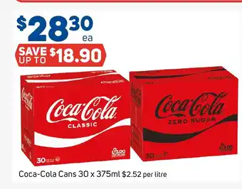 Foodland Coca-Cola Cans 30 x 375mL offer