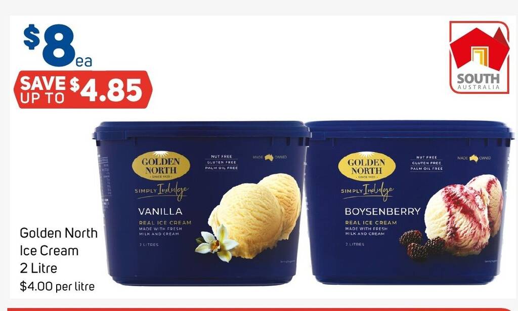 Golden North Ice Cream 2 Litre offer at Foodland