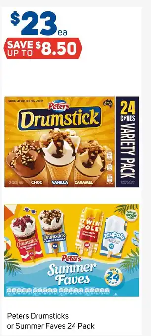 Foodland Peters Drumsticks or Summer Faves 24 Pack offer