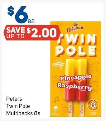 Foodland Peters Twin Pole Multipacks 8s offer