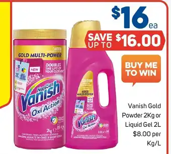 Foodland Vanish Gold Powder 2Kg or Liquid Gel 2L offer