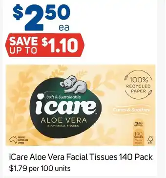 Foodland iCare Aloe Vera Facial Tissues 140 Pack offer