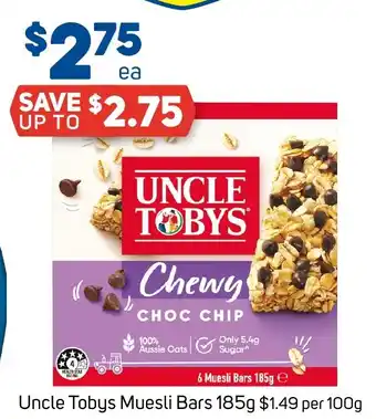 Foodland Uncle Tobys Muesli Bars 185g offer